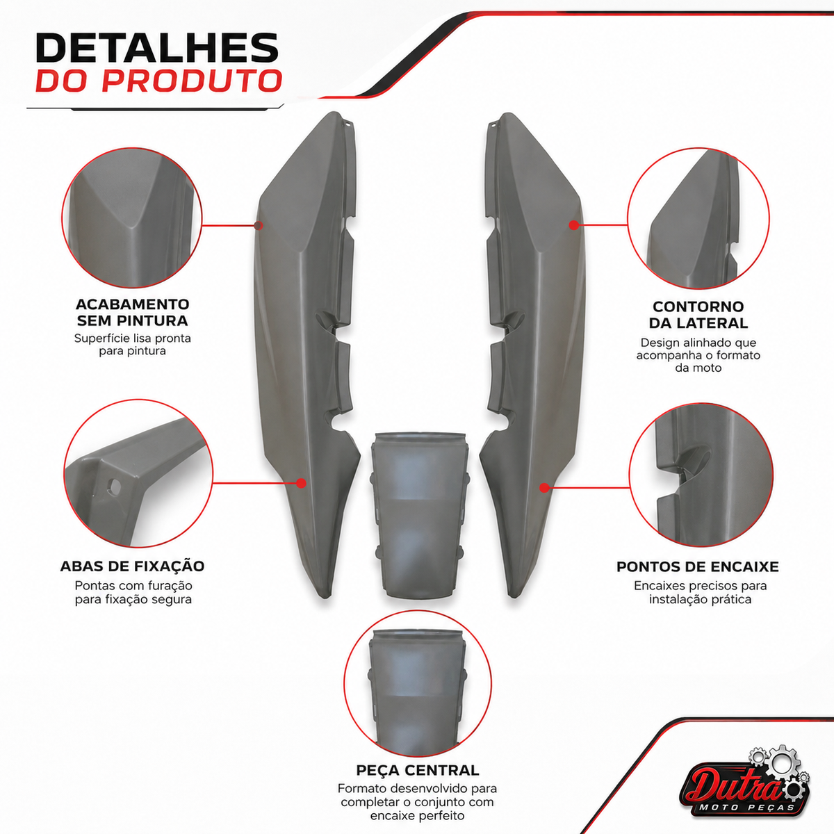 Rabeta Traseira Completa Honda CBX 250 Twister 2001 a 2008 Carenagem Sem Pintura