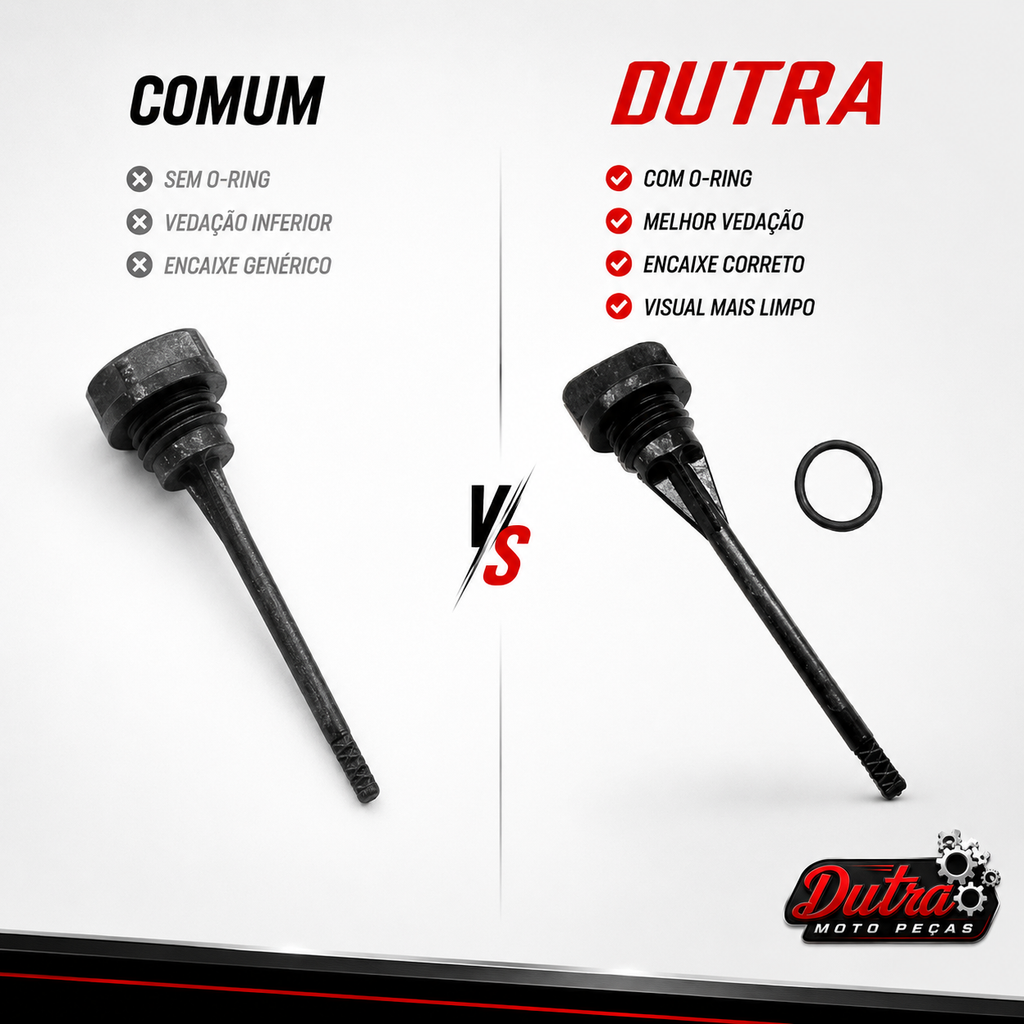 Vareta Medidor Nível Óleo Honda CG Titan 150 Com Anel O-Ring Tampa Motor