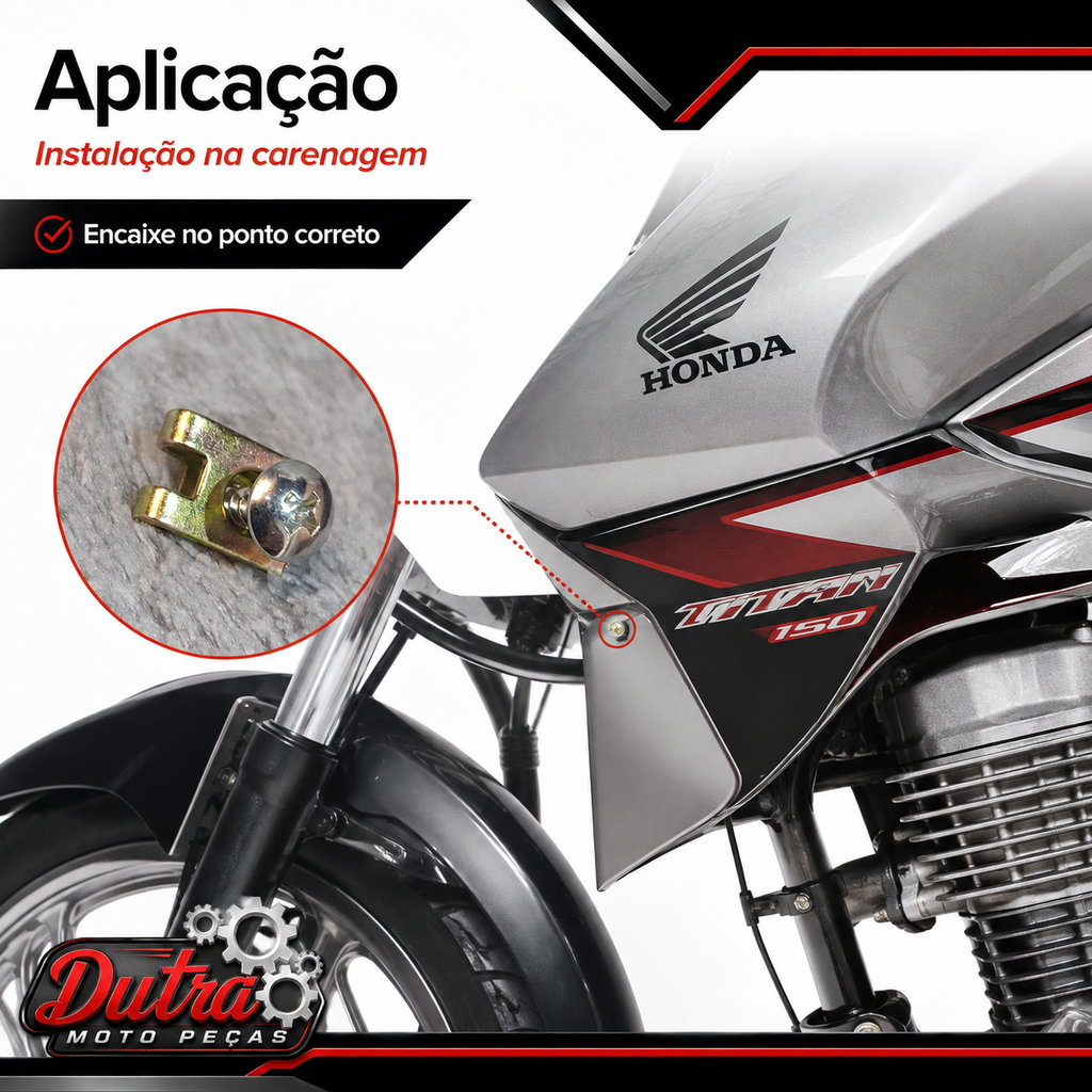 10x Parafuso + Presilhas Carenagem Honda Titan 150 09/15.