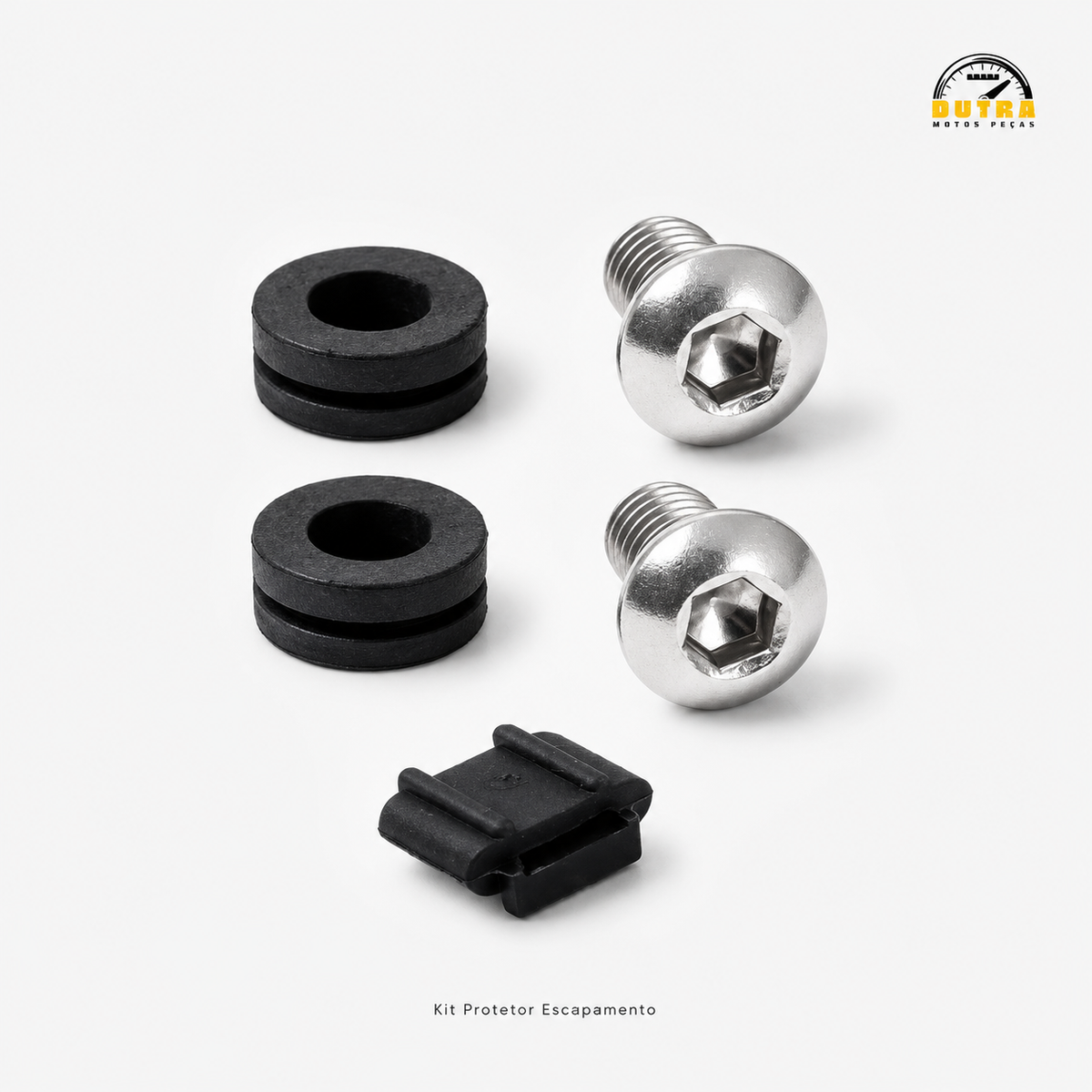 Kit Parafuso Bucha Borracha Protetor Escapamento Honda Biz 125 CG Titan 125 150 160 CB300 Twister