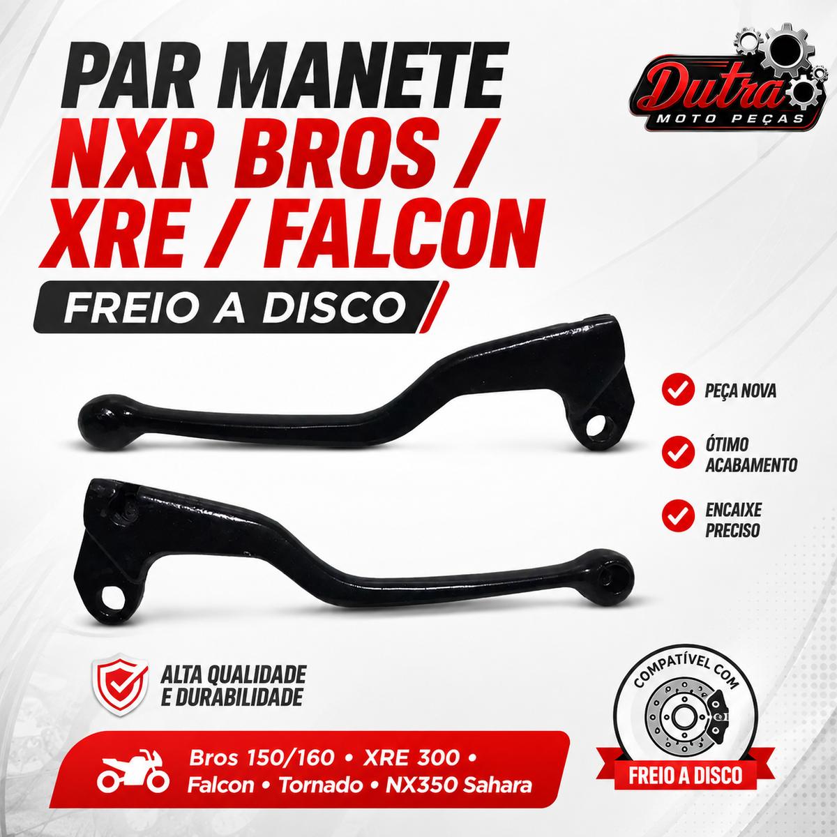 Par Manete Freio Embreagem Honda NXR Bros 150 160 XRE 300 Falcon Tornado NX350 Sahara Disco