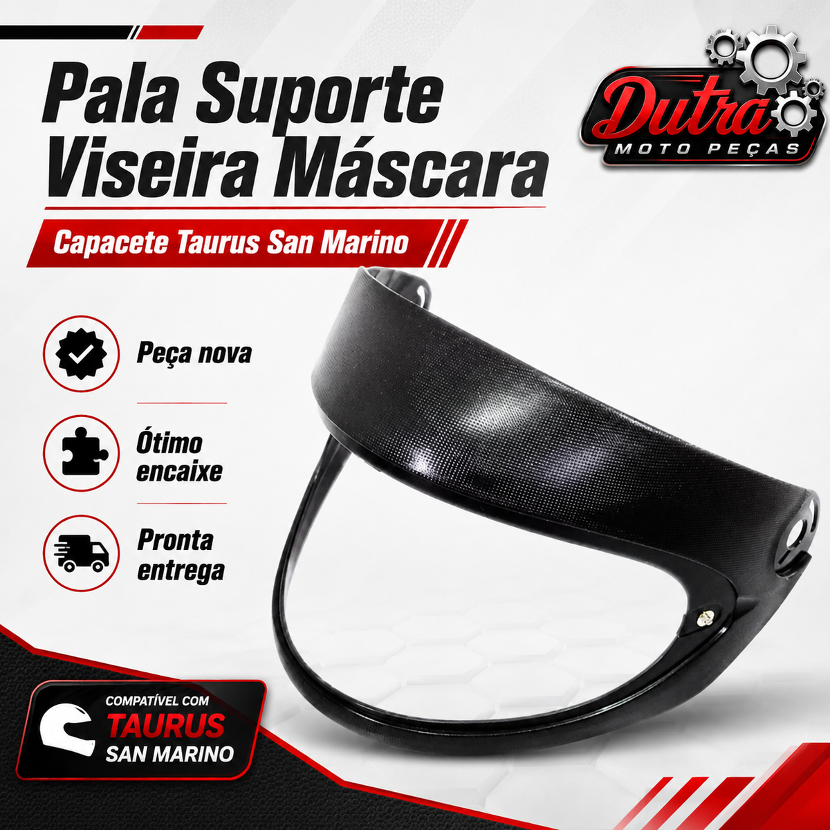 Pala Suporte Viseira Máscara Capacete Taurus San Marino Automático Reposição