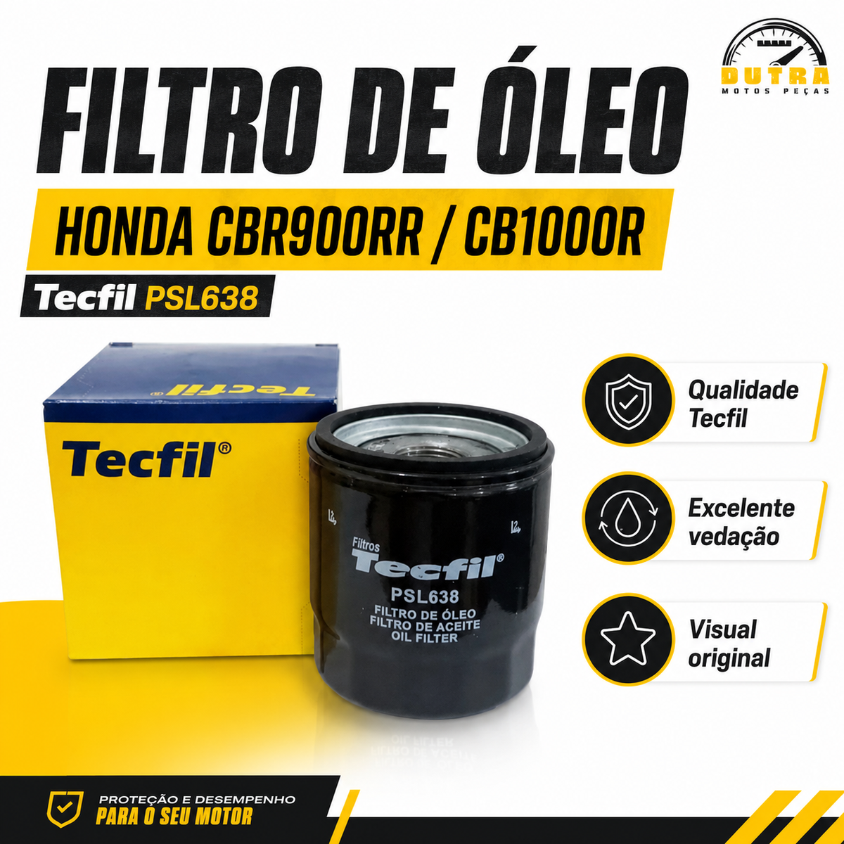 Filtro de Óleo Mahle OC1019 Moto Honda Shadow VT600 VT750 600 750 Motor Reposição