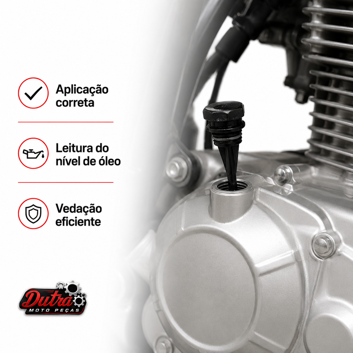 Vareta Medidor Nível Óleo Honda CG Titan 150 Com Anel O-Ring Tampa Motor