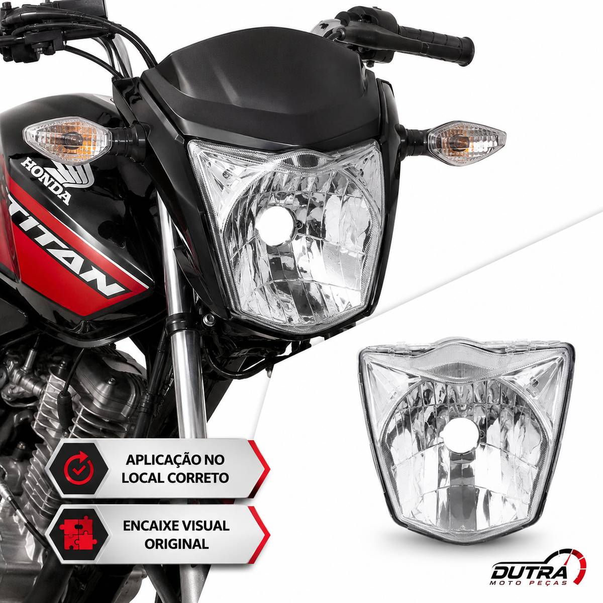 Farol Bloco Óptico Honda CG Titan Fan Start 125 150 160 2014 a 2024