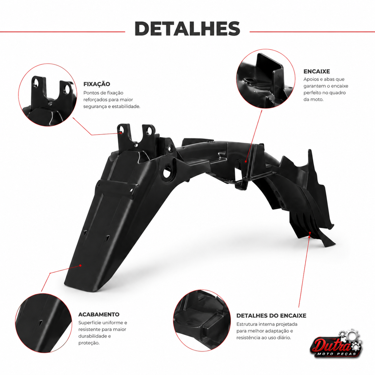 Paralama Traseiro Titan 150 2004 a 2008 Melc Preto