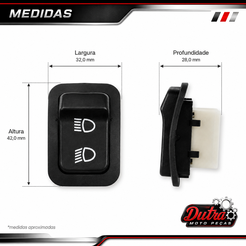 Interruptor Botão Farol Alto Baixo Honda PCX 150 2014 2015 Chave Luz