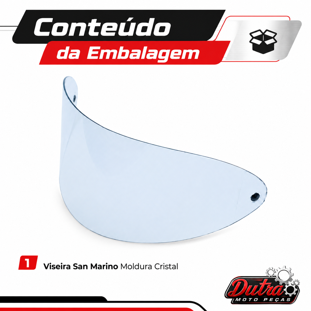 Viseira San Marino Moldura Cristal Acessórios para moto Envio Imediato