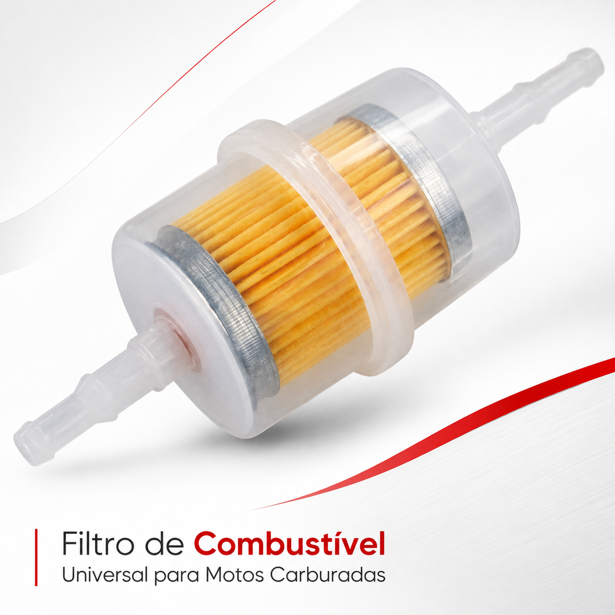 Filtro de Combustível Universal Para Moto Carburada Carburador Em Linha