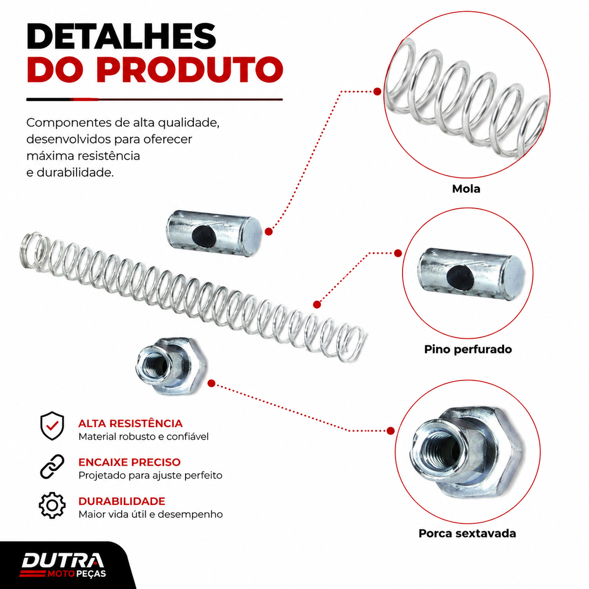 Kit Reparo Varão Vareta Freio Traseiro Honda CG Titan Fan 125 150 Completo