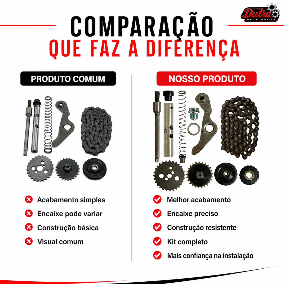 Kit Tensor Corrente Comando Completo Honda Biz 100 Pop 100 Coroa Engrenagens