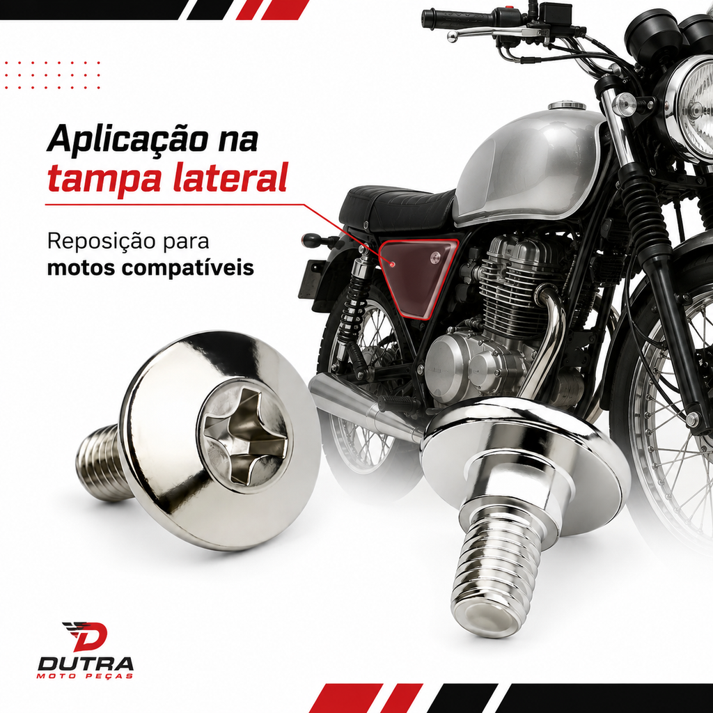 Kit 2 Parafusos Tampa Lateral Honda CG 125 Titan Fan 125 CG 150 Titan Twister