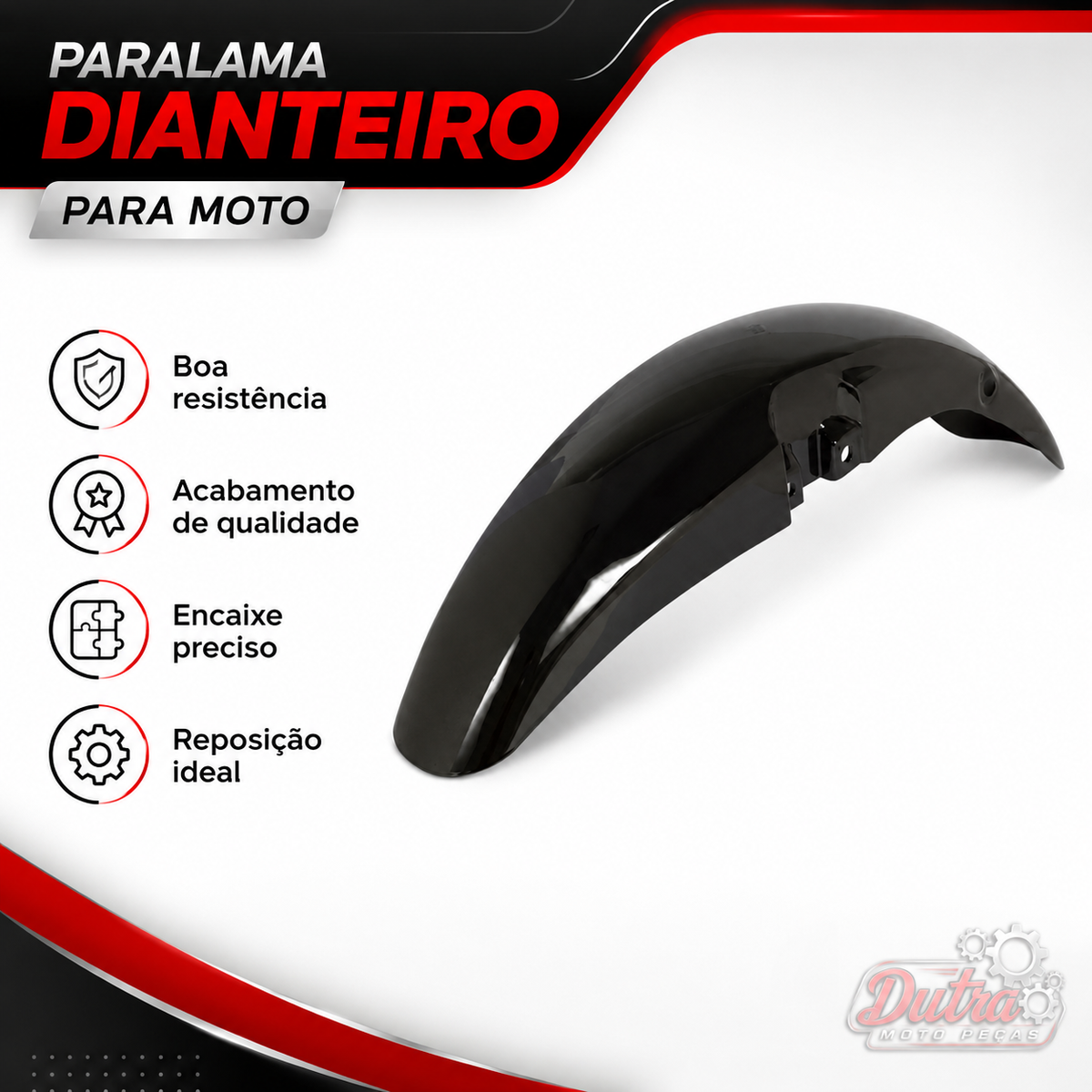 Paralama Dianteiro Honda CG Titan 125 Fan 125 2005 a 2013 Preto