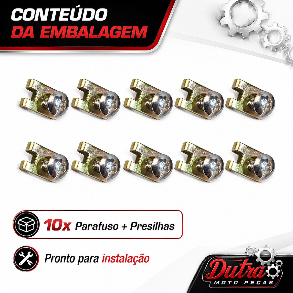 10x Parafuso + Presilhas Carenagem Honda Titan 150 09/15.
