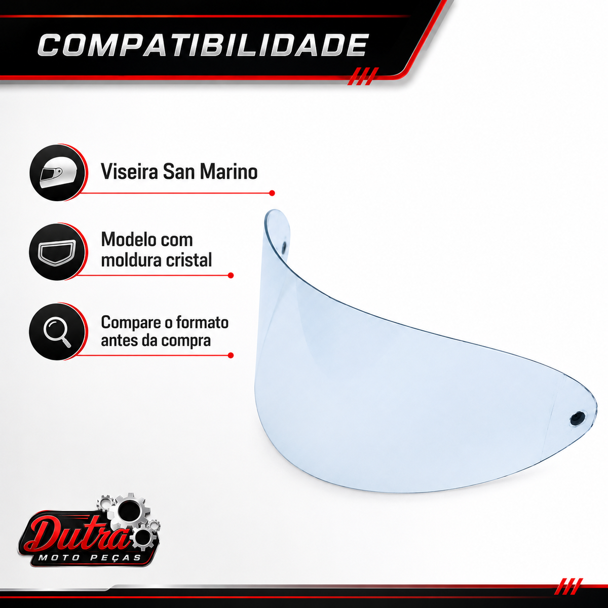 Viseira San Marino Moldura Cristal Acessórios para moto Envio Imediato