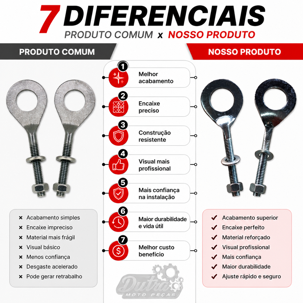 Par Esticador Corrente Honda CG 150 160 Titan Fan Start Ajustador Transmissão