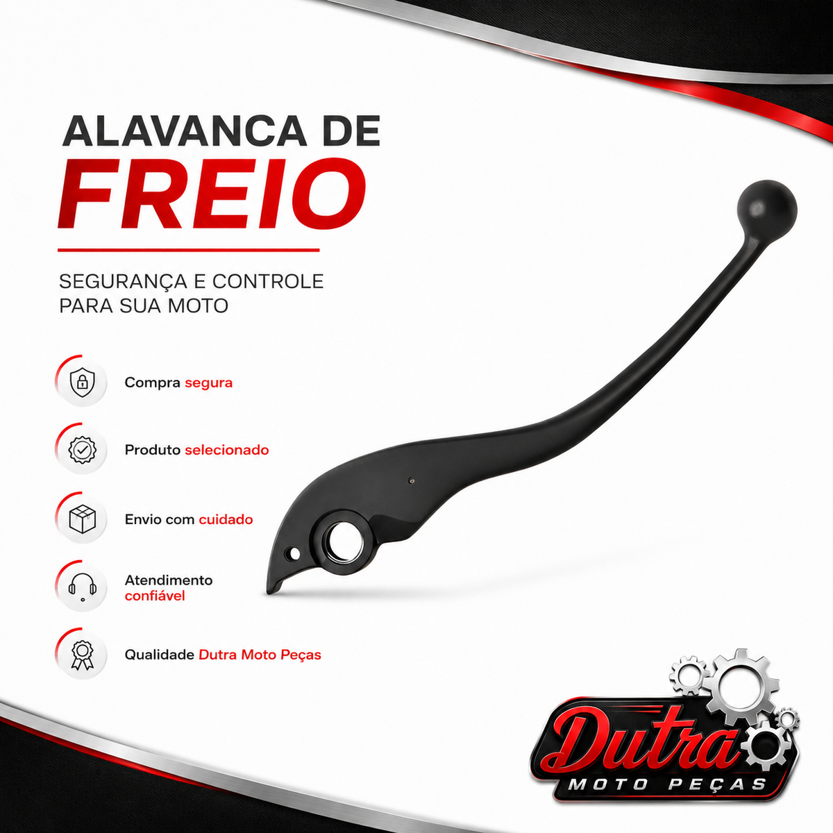 Manete Freio Honda CG 160 Titan Fan Start Cargo 2025 2026 Freio Disco Preto