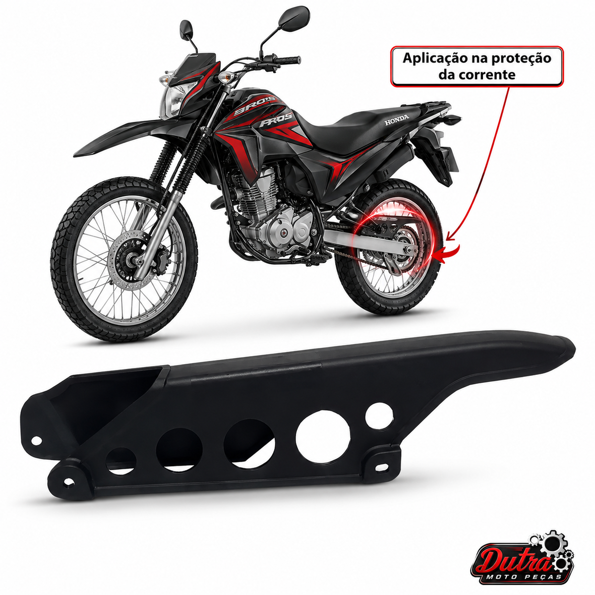 Proteção Capa Corrente Nxr 125 Bros /Nxr 150 / 160 Xre 190 300 Nx 400 Tornado Acessórios Para Motos