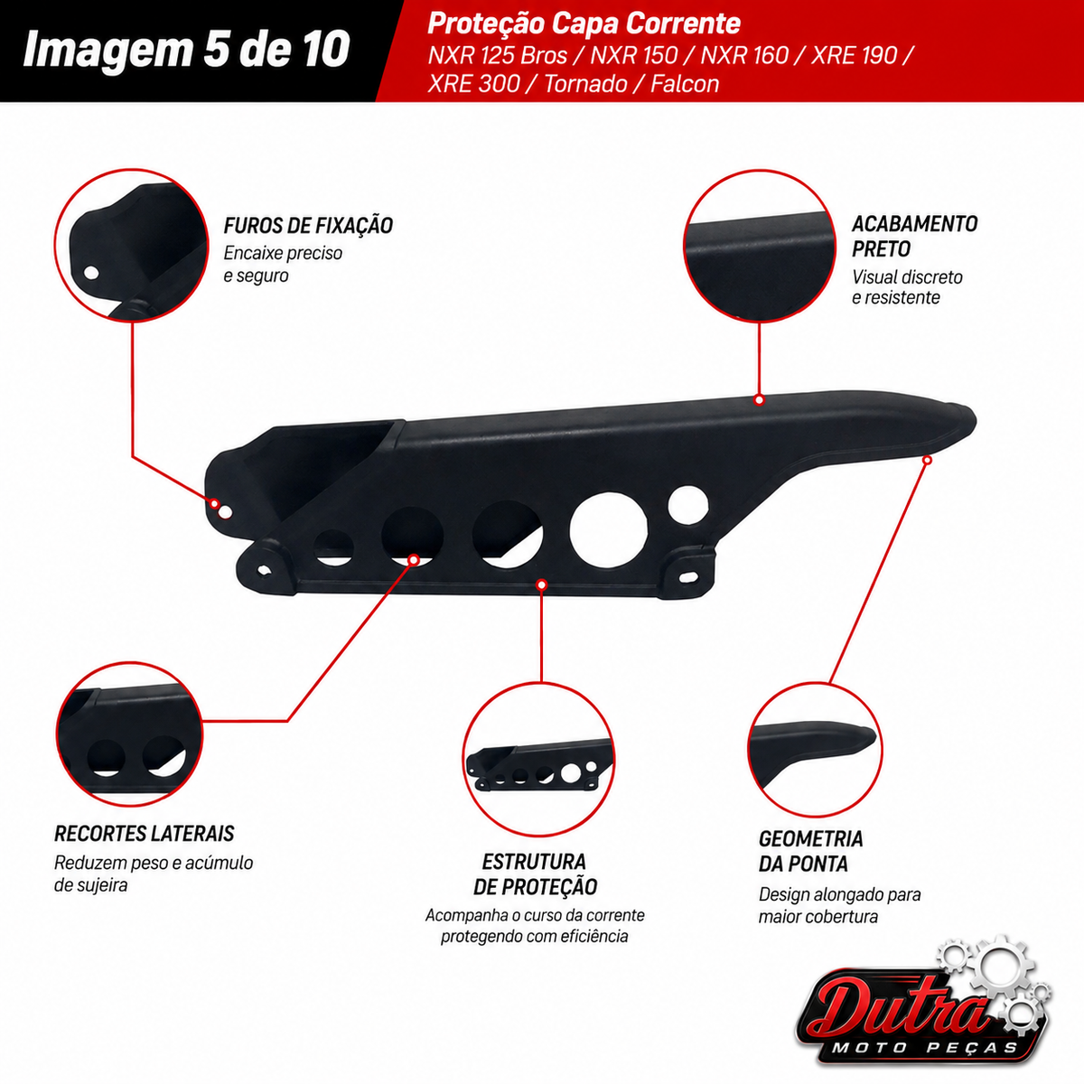 Proteção Capa Corrente Nxr 125 Bros /Nxr 150 / 160 Xre 190 300 Nx 400 Tornado Acessórios Para Motos