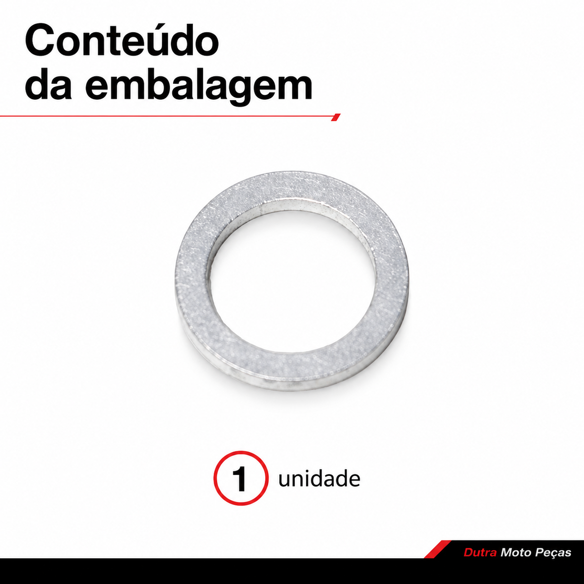 Arruela Alumínio Bujão Óleo 14mm Vedação Cárter Moto Honda Yamaha Suzuki Kawasaki Unidade