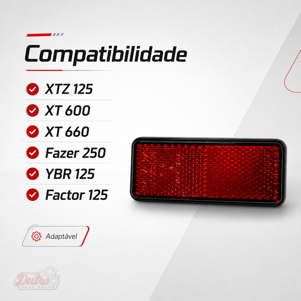 Refletor Olho de Gato Traseiro Yamaha XTZ 125 XT 600 660 Fazer 250 YBR Factor 125