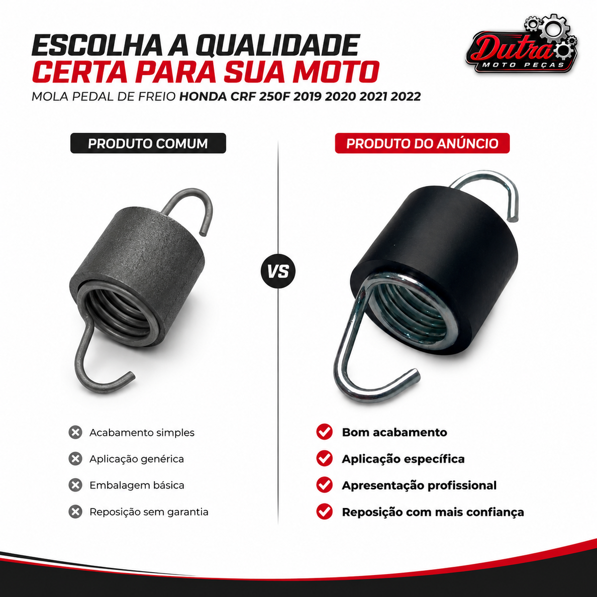 Mola Pedal De Freio Honda CRF 250F 2019 2020 2021 2022 Retorno Pedal
