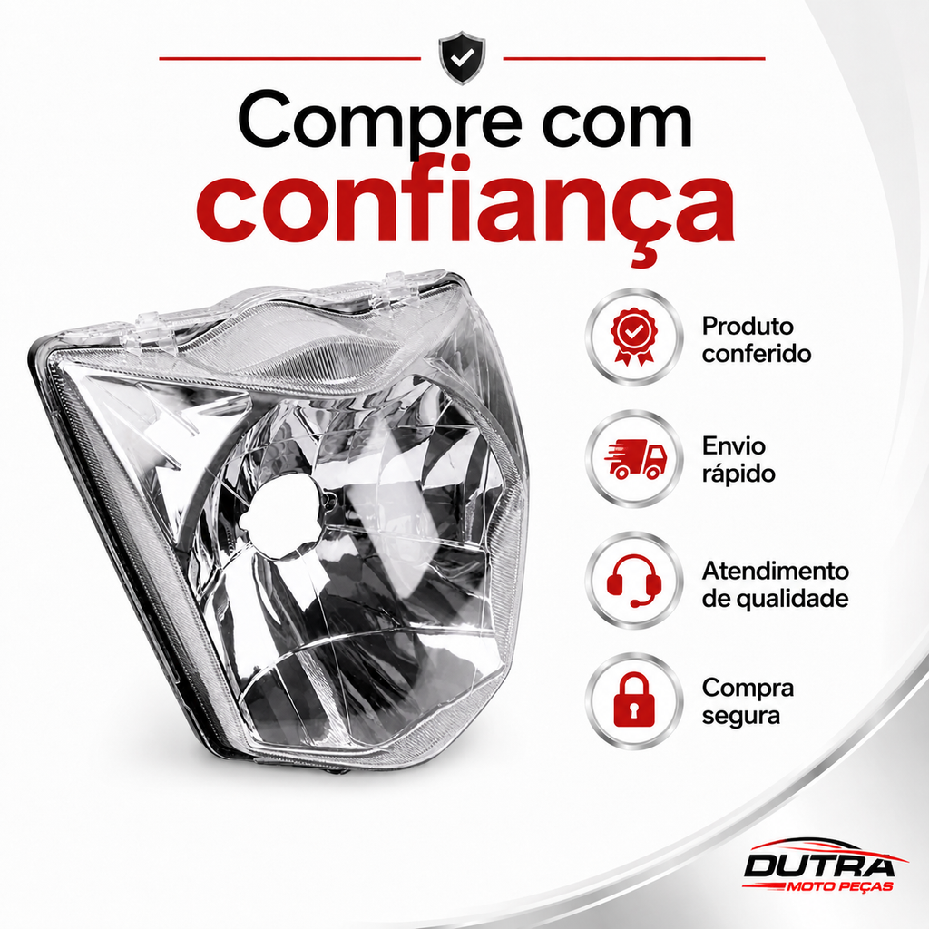 Farol Bloco Óptico Honda CG Titan Fan Start 125 150 160 2014 a 2024