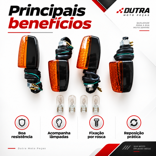 04 Piscas Seta Com Lâmpada Modelo Honda Mini Cg 150 Twister Cb300