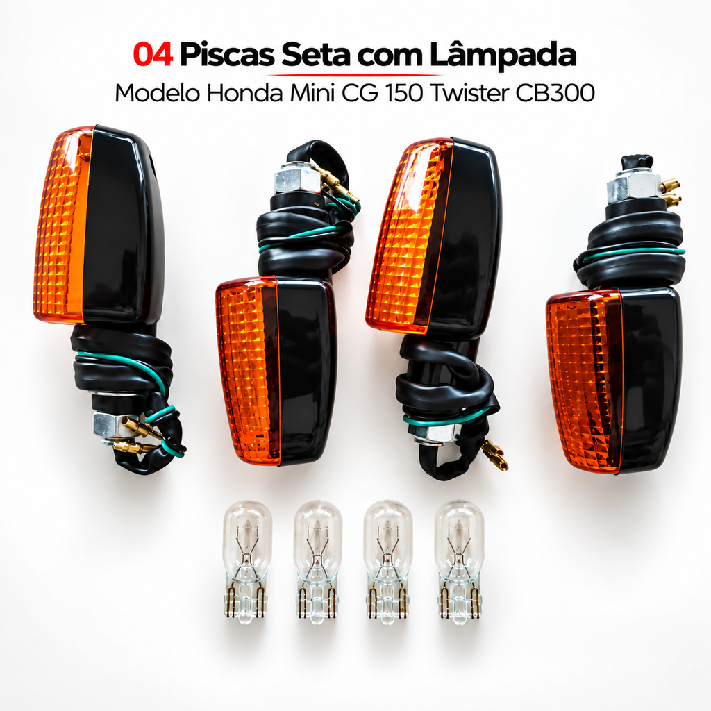 04 Piscas Seta Com Lâmpada Modelo Honda Mini Cg 150 Twister Cb300