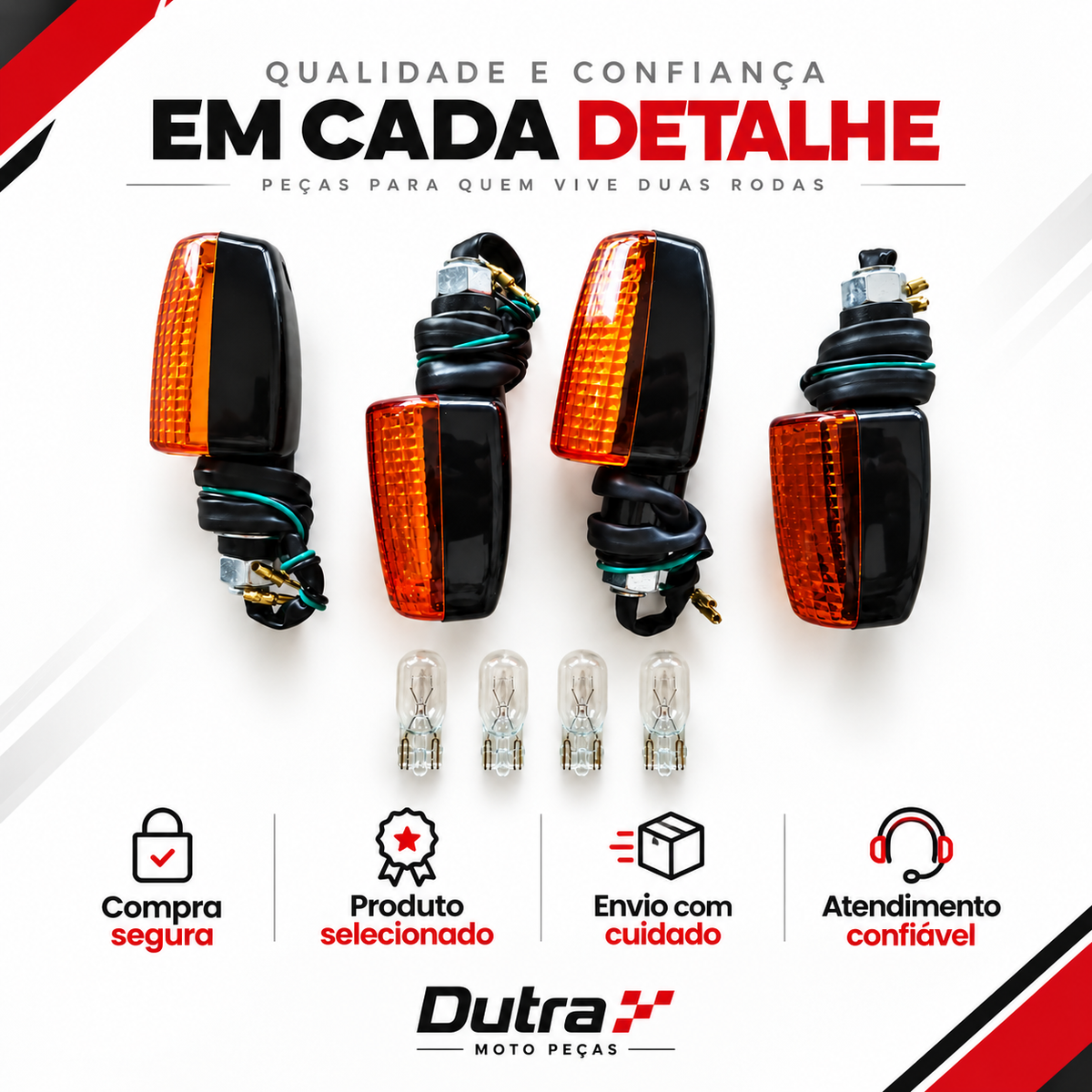 04 Piscas Seta Com Lâmpada Modelo Honda Mini Cg 150 Twister Cb300
