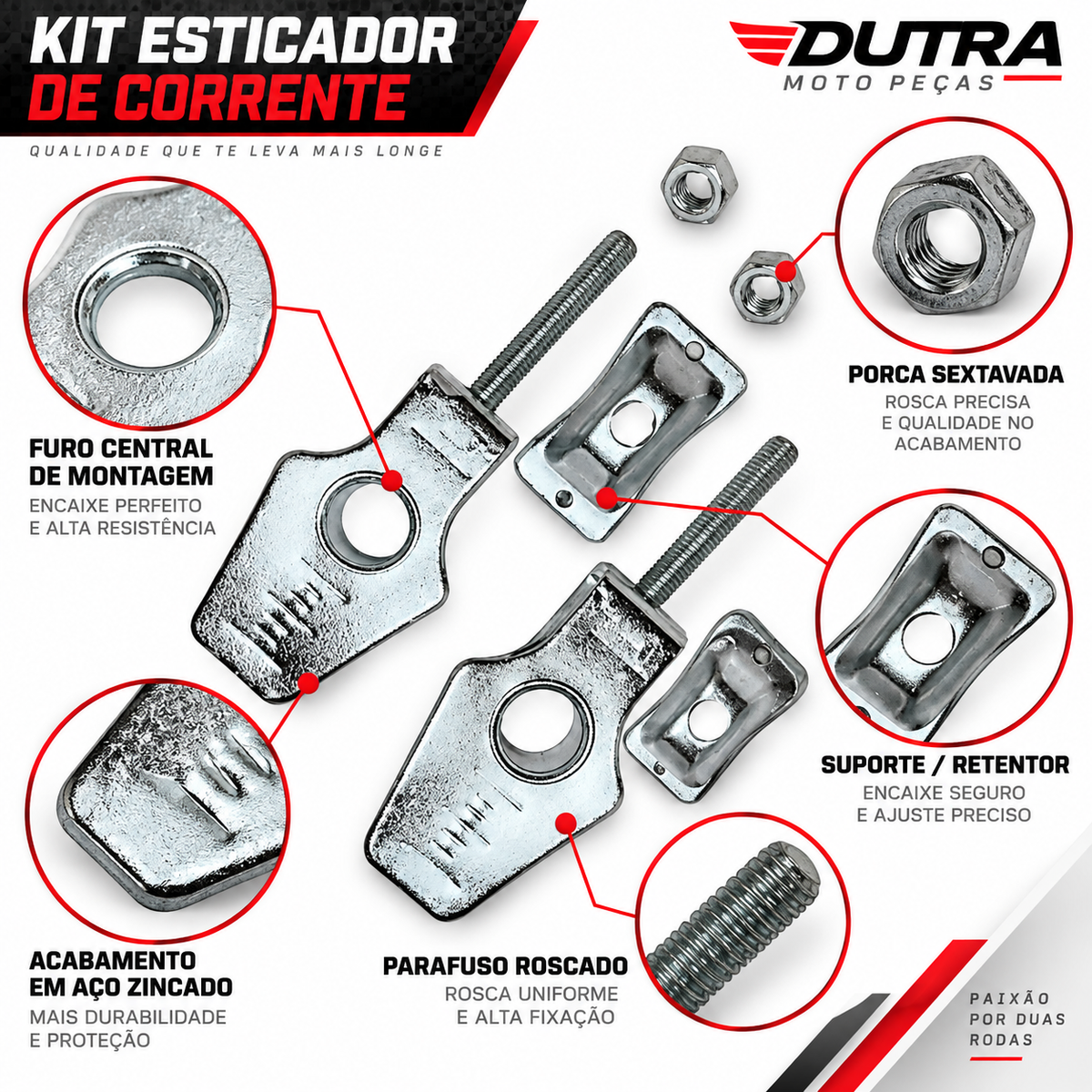 Placa Chapinha Esticador Corrente Honda Bros 125 150 160 XRE