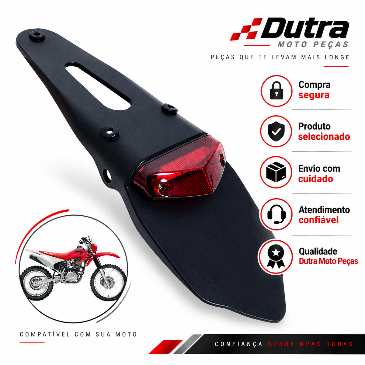 Lanterna Led Motocross Ktm 250 300 / Crf 230 250 Traseira