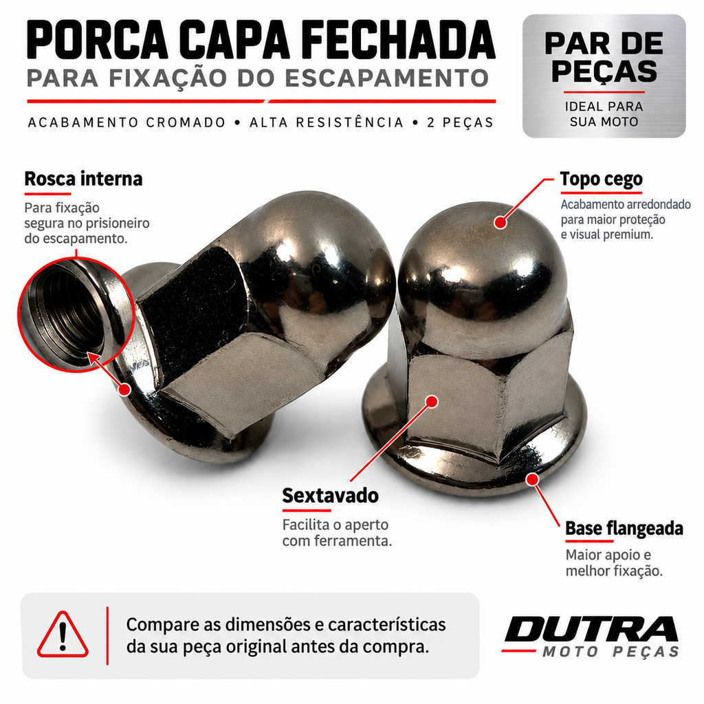 PAR PORCA CEGA FIXAR ESCAPE 8MM FAN 125 150 160 TITAN FAN 150 04-12 START BROS CB300 TWISTER TORNADO