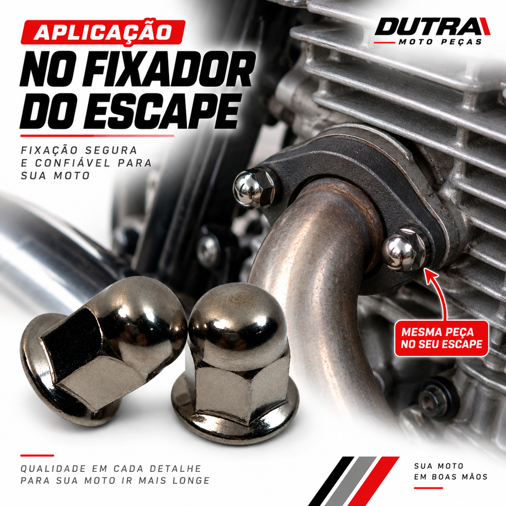 PAR PORCA CEGA FIXAR ESCAPE 8MM FAN 125 150 160 TITAN FAN 150 04-12 START BROS CB300 TWISTER TORNADO