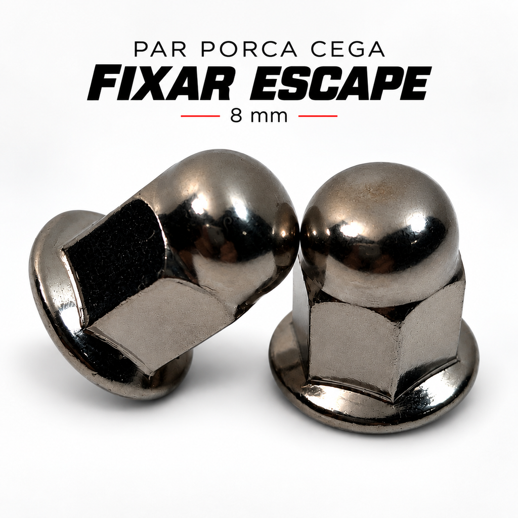 PAR PORCA CEGA FIXAR ESCAPE 8MM FAN 125 150 160 TITAN FAN 150 04-12 START BROS CB300 TWISTER TORNADO