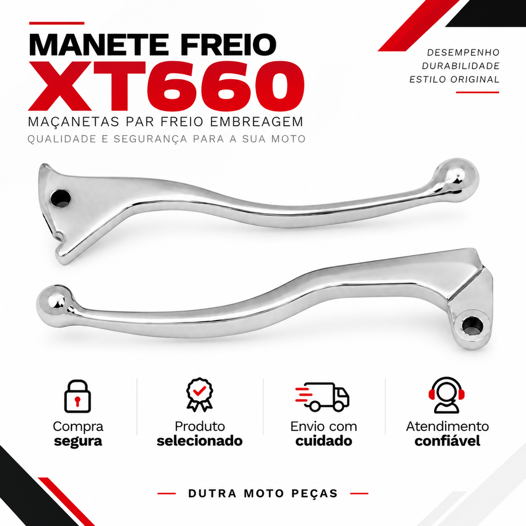 Manete Freio Cromado Xt660 Maçanetas Par Freio Embreagem