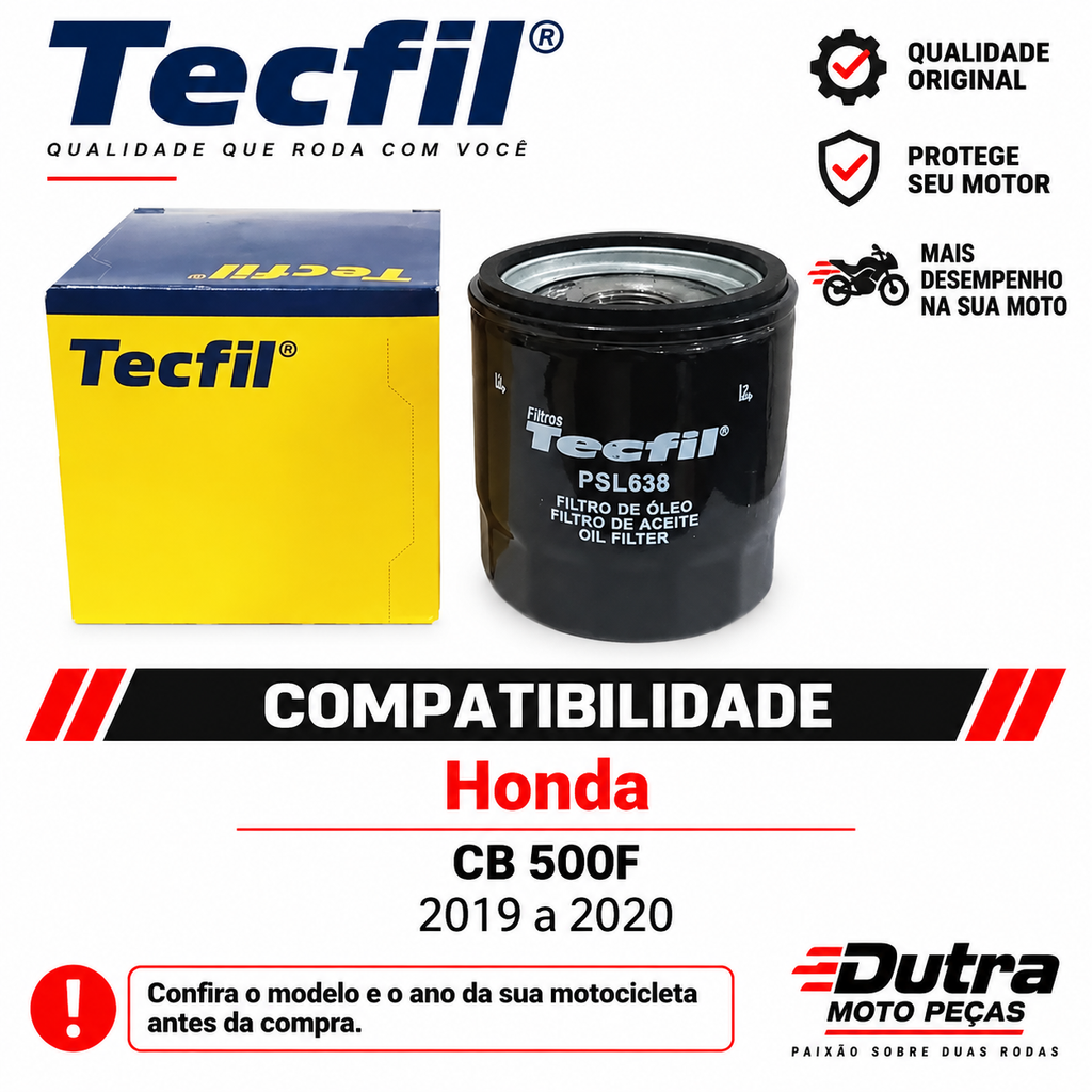 Filtro De Óleo Mahle OC1019 Metal Leve Honda Cb 500f 2019 A 2020