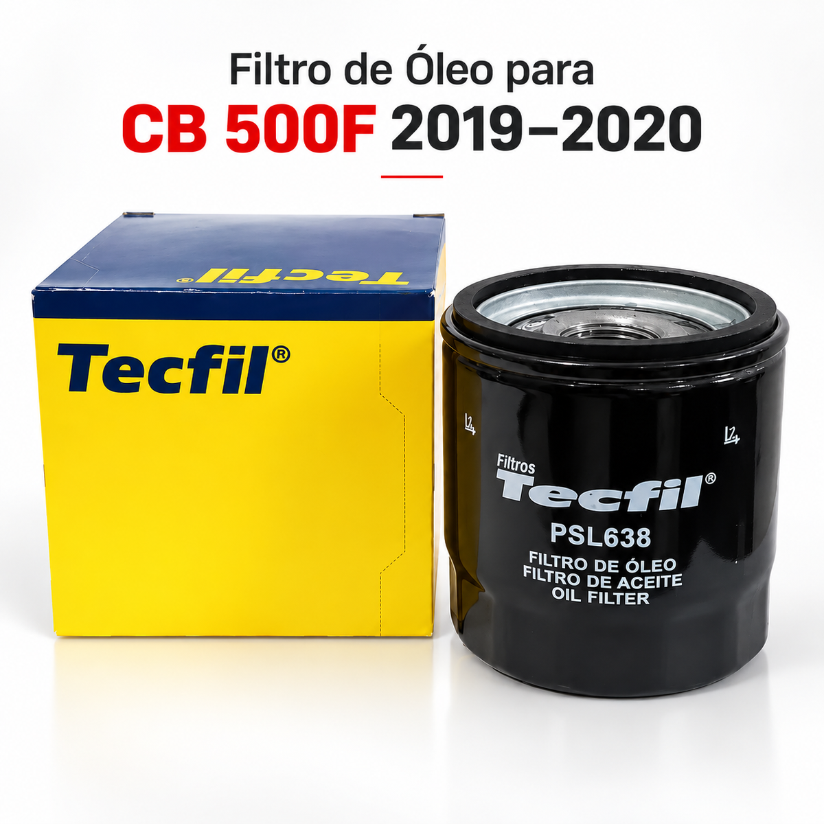 Filtro De Óleo Mahle OC1019 Metal Leve Honda Cb 500f 2019 A 2020