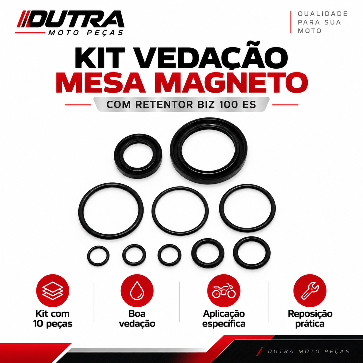 Anel Kit Vedacao Mesa Magneto Com Retentor Biz100 Es