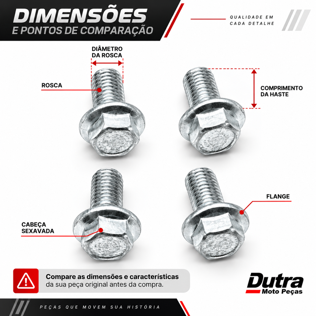 Kit Parafusos Estribo 4 Peças Fan 160