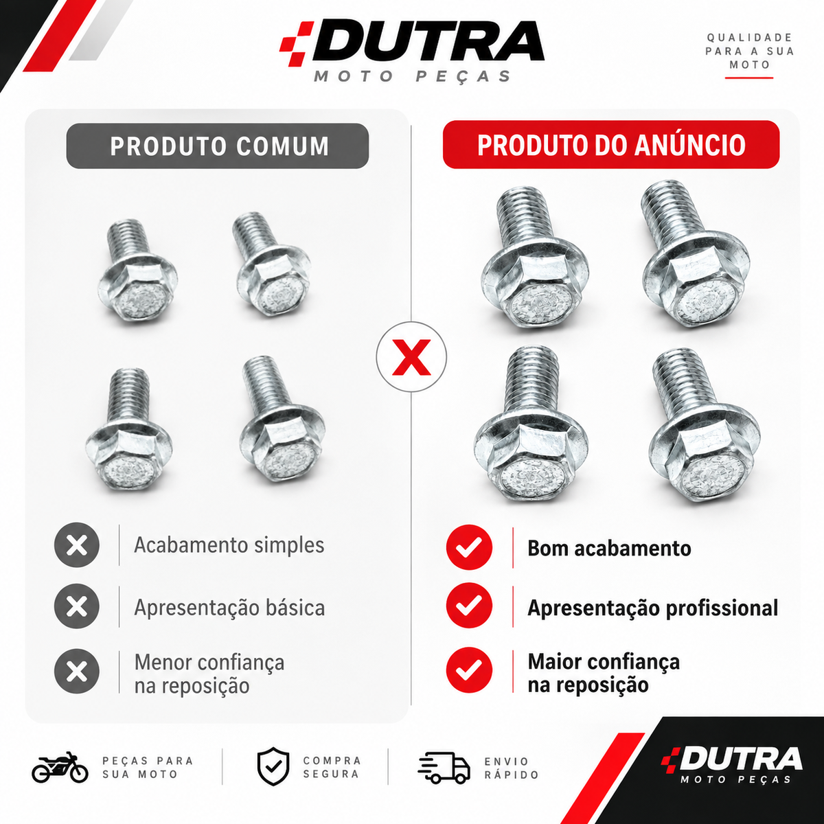 Kit Parafusos Estribo 4 Peças Fan 160