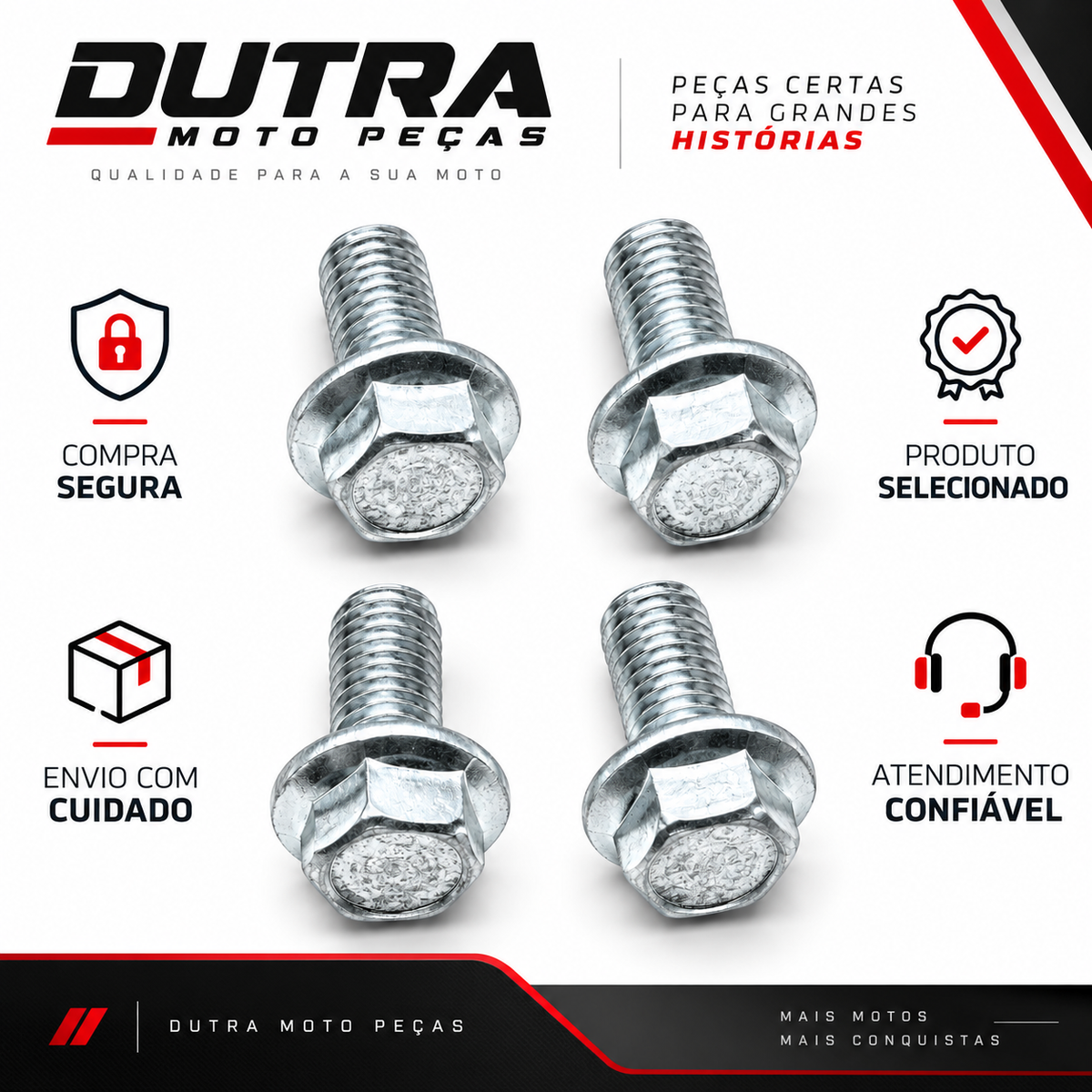 Kit Parafusos Estribo 4 Peças Fan 160