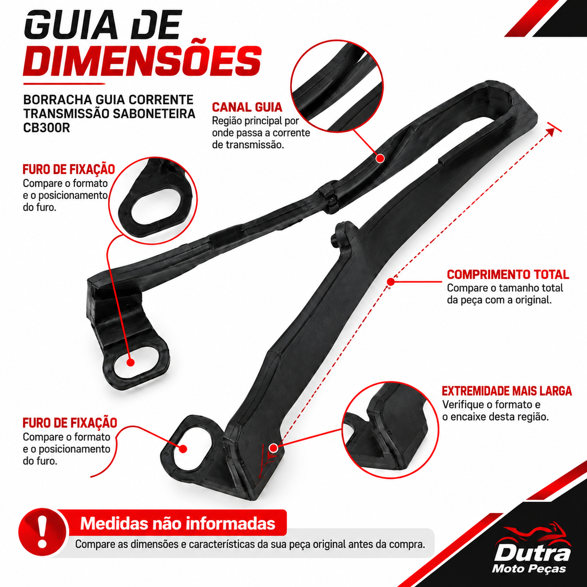 Borracha Guia Corrente Transmissão Saboneteira Cb300R