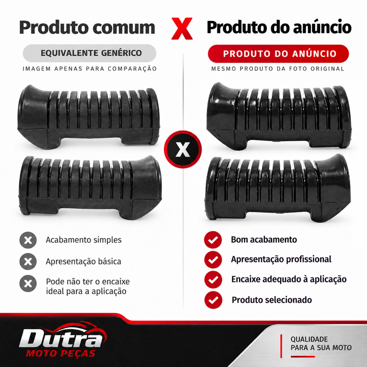 Par Borracha Estribo Pedaleira Titan 125 Titan 150 Fan 125 Fan 150