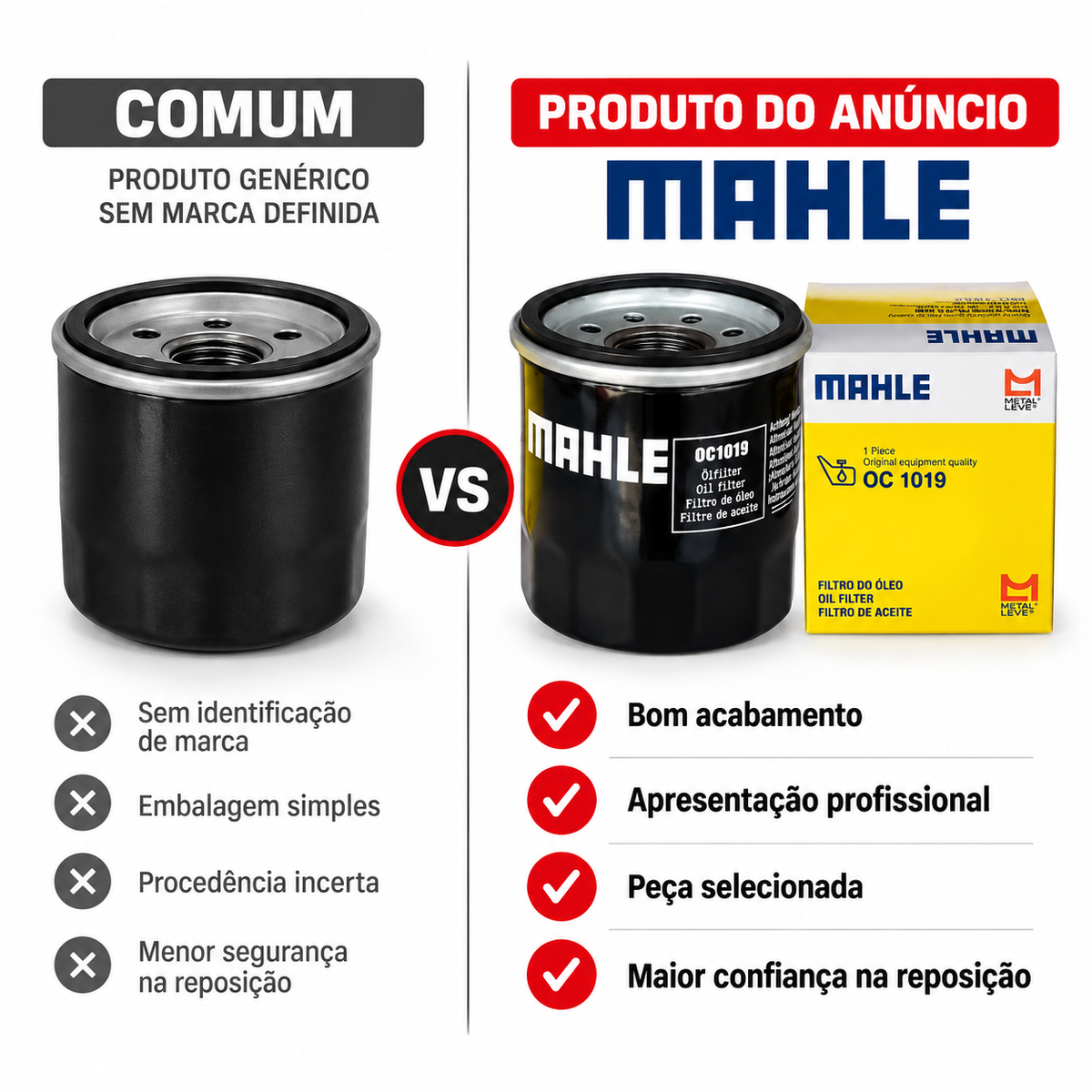 Filtro De Óleo Mahle OC1019 Metal Leve NC700X Todas