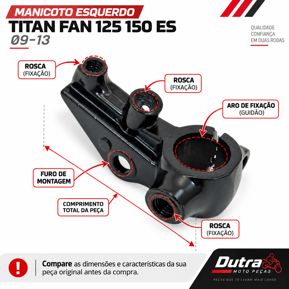 Manicoto Esquerdo Titan Fan 125 150 Es 09-13
