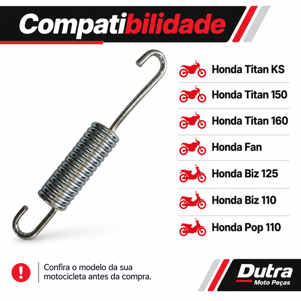 Mola Cavalete Descanso Lateral TI/]KS/TITAN 150/]160/FAN/]BIZ125/]110/POP110