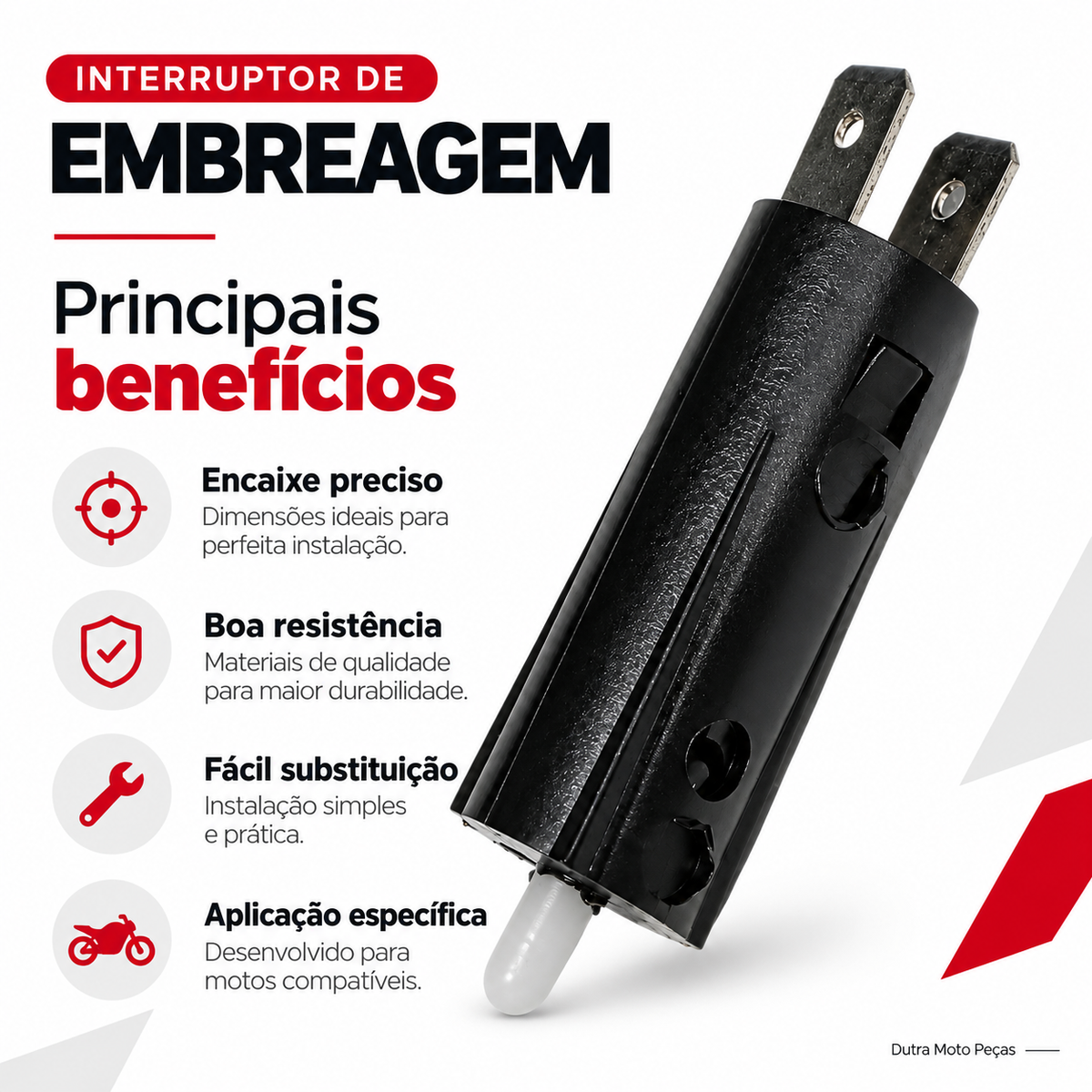 Interruptor de Embreagem Cg Fan125 Cargo Fan Titan150  ESI Mix Cg160 Start CB 250 300 F Twister Stra