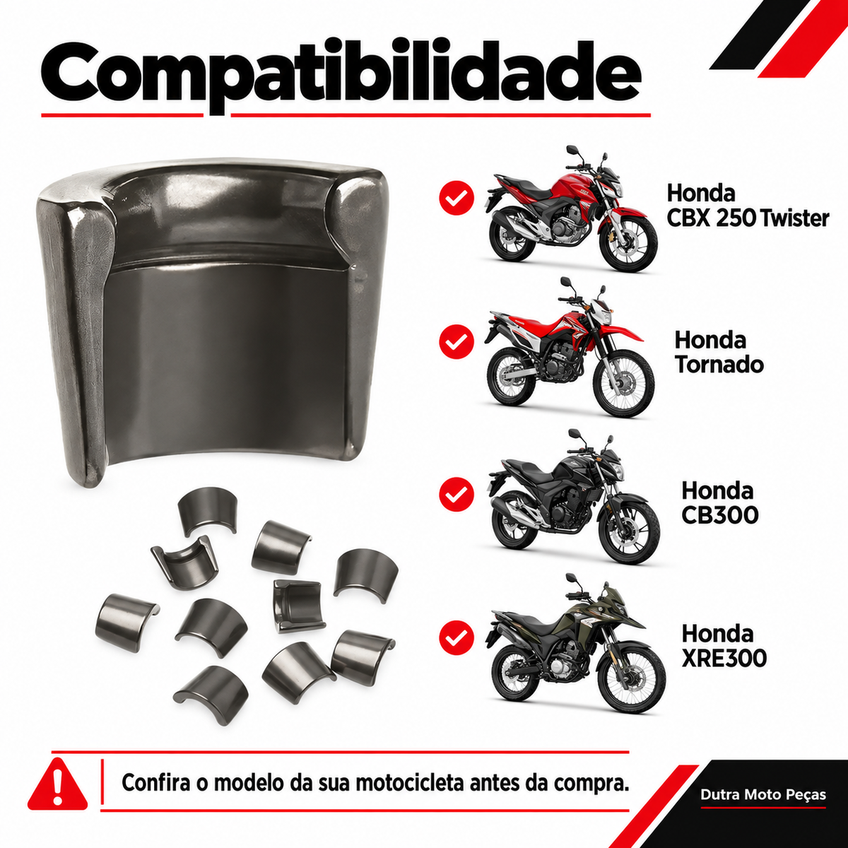 10 UNIDADES Trava Chaveta Válvula Honda Cbx 250 Tornado Cb300 Xre300