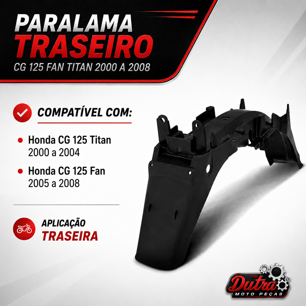 Paralama Traseiro Cg 125 Fan Titan 2000 a 2008 Melc